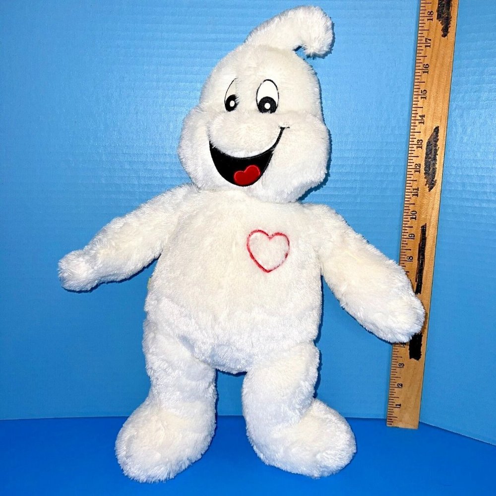Build A Bear Boorific White Ghost 18" Plush Glow In The Dark Eyes Halloween BAB